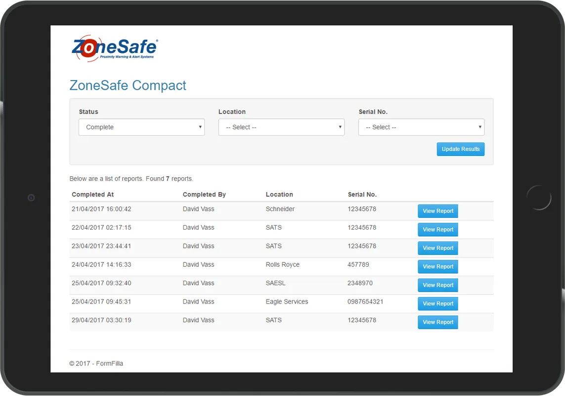 A typical ZoneSafe system.